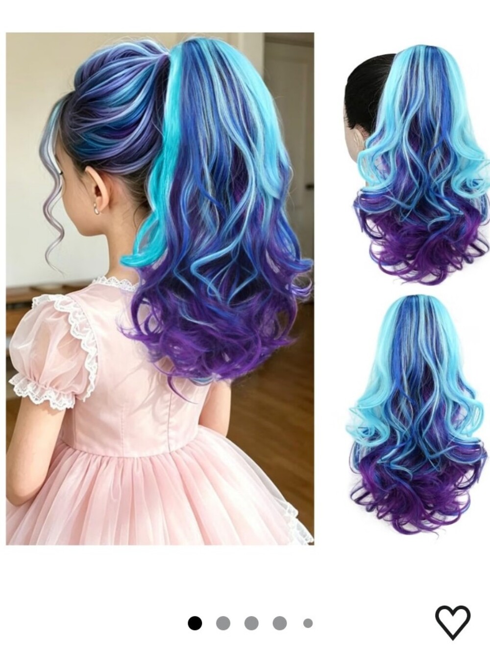 Blue & Purple Ombre Curly Ponytail Hair Extension